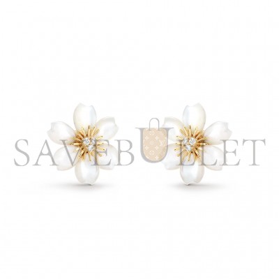 VAN CLEEF ARPELS ROSE DE NOËL EARRINGS, MINI MODEL VCARP7RV00